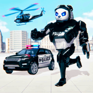 警察熊猫机器人无限金币版