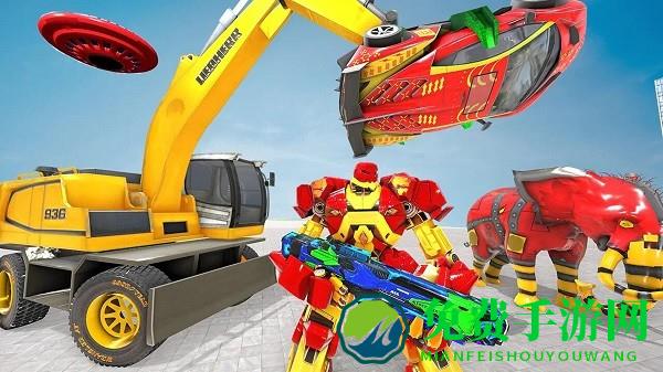 机器人变形挖掘机游戏