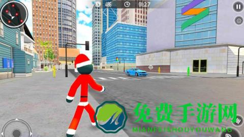 圣诞老人火柴人绳索英雄无限金币